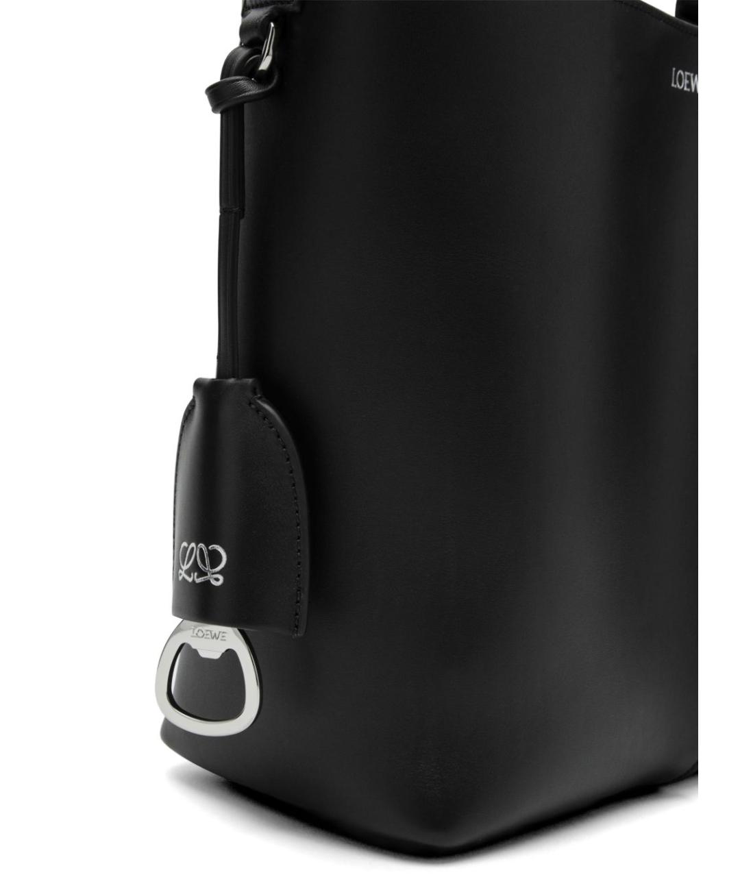 LOEWE Черная кожаная сумка с короткими ручками, фото 4