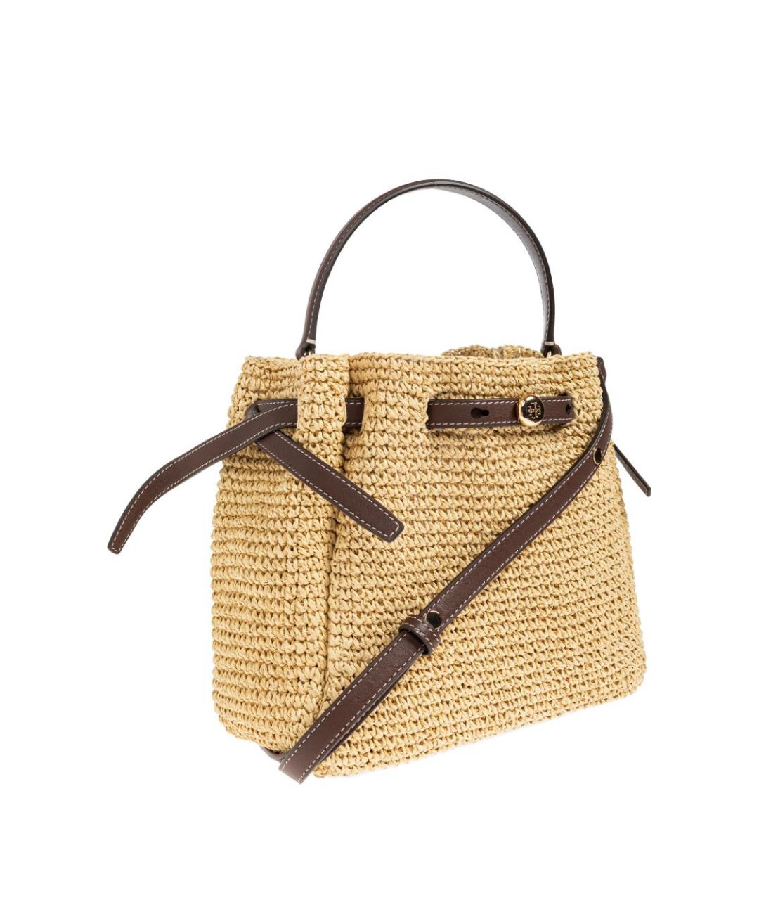 TORY BURCH Бежевая пелетеная сумка с короткими ручками, фото 4