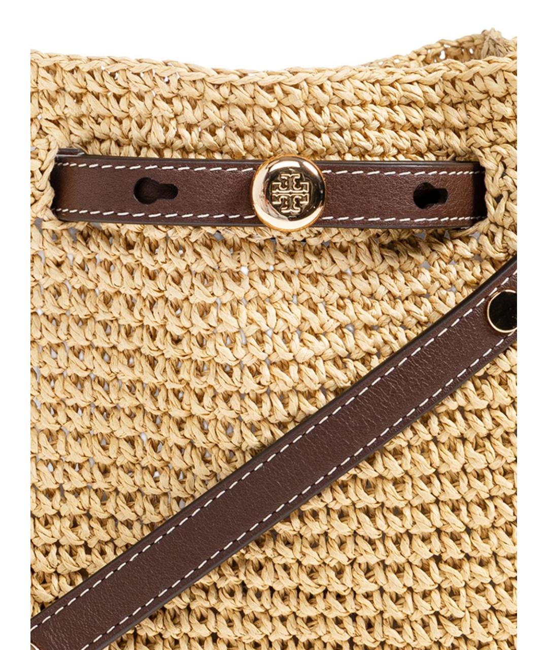 TORY BURCH Бежевая пелетеная сумка с короткими ручками, фото 3