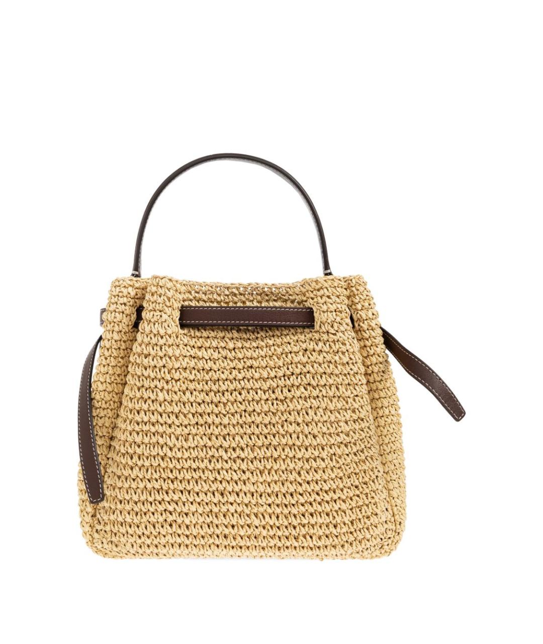 TORY BURCH Бежевая пелетеная сумка с короткими ручками, фото 6