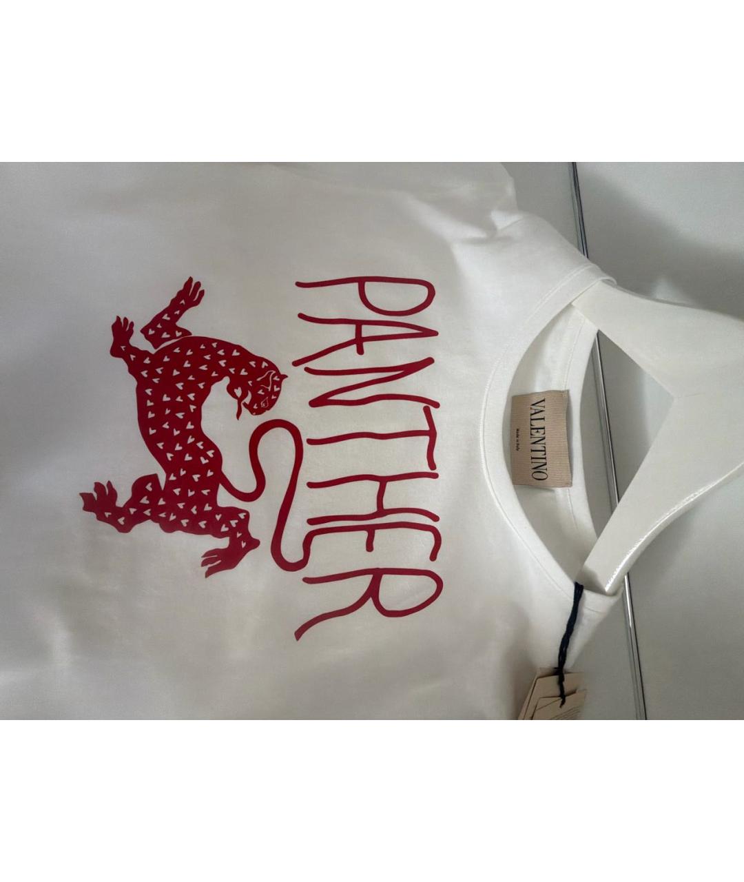 VALENTINO Белая хлопковая футболка, фото 4