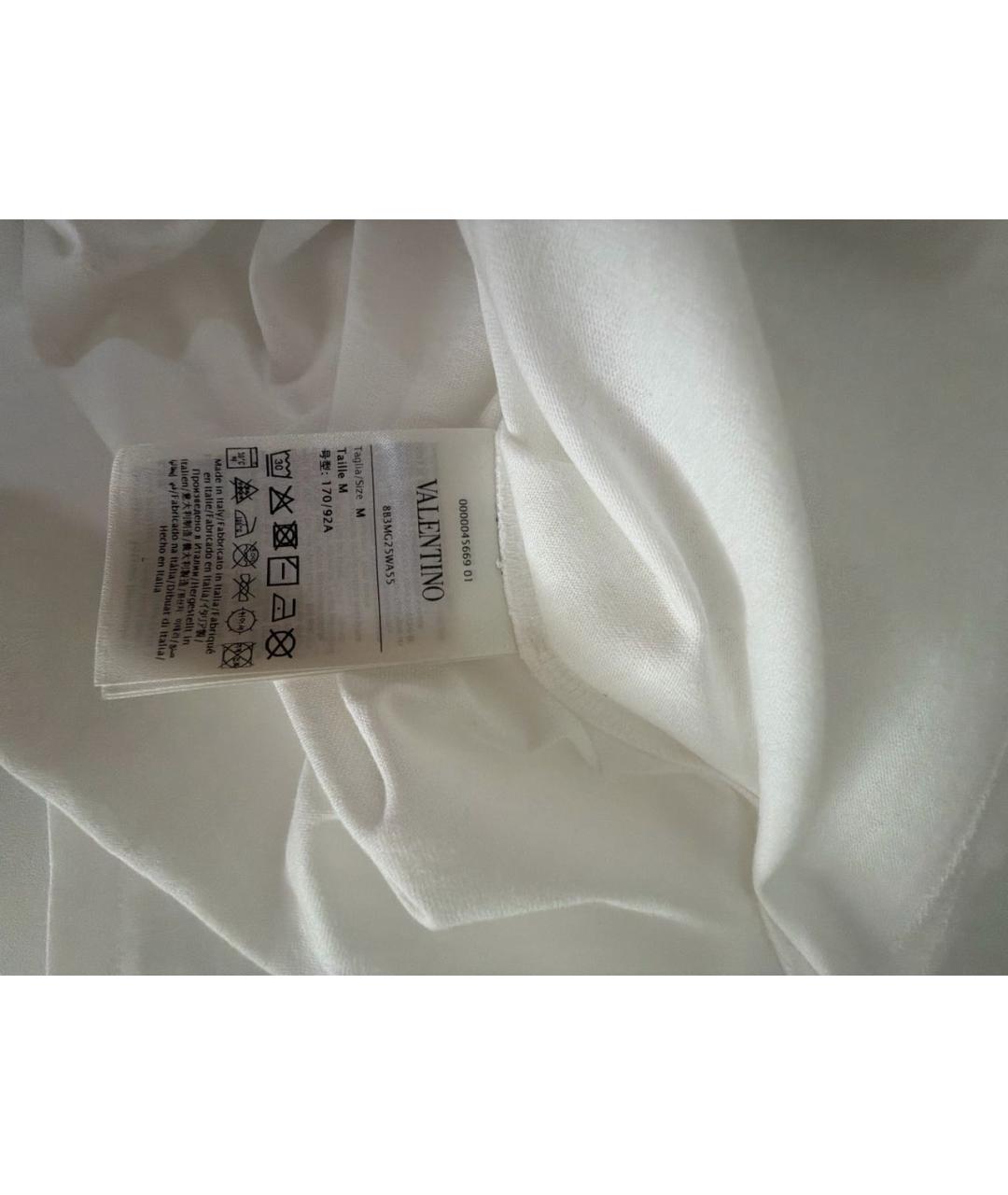 VALENTINO Белая хлопковая футболка, фото 6