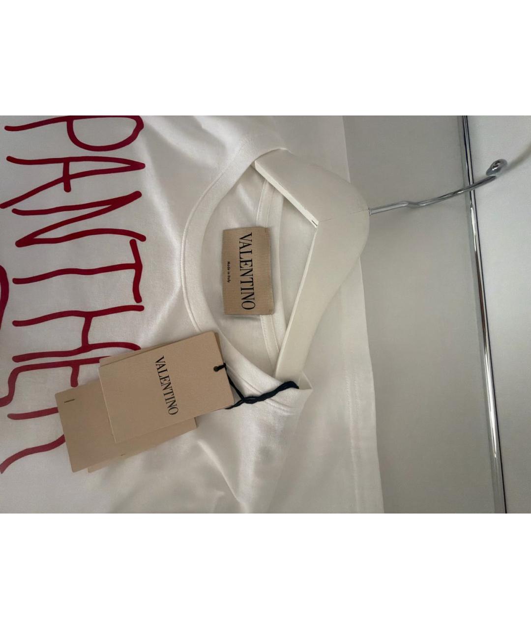 VALENTINO Белая хлопковая футболка, фото 3