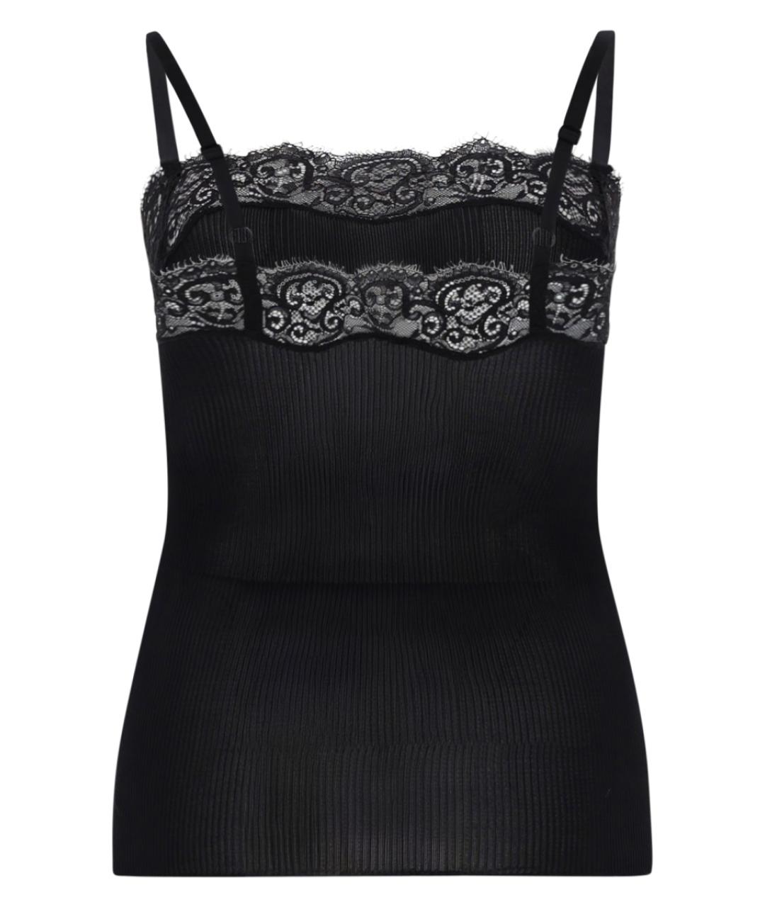 SAINT LAURENT Черная шелковая майка, фото 2