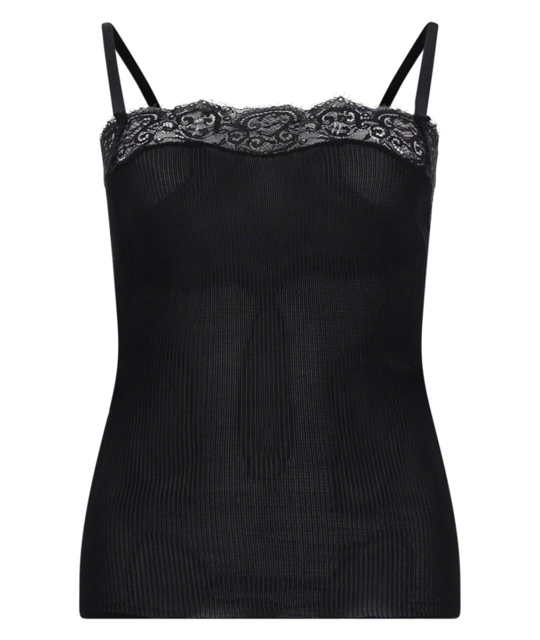 SAINT LAURENT Черная шелковая майка, фото 1