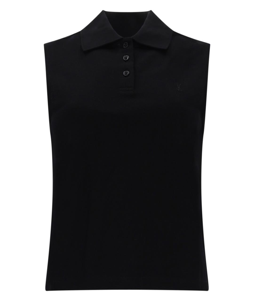SAINT LAURENT Черная хлопковая майка, фото 1