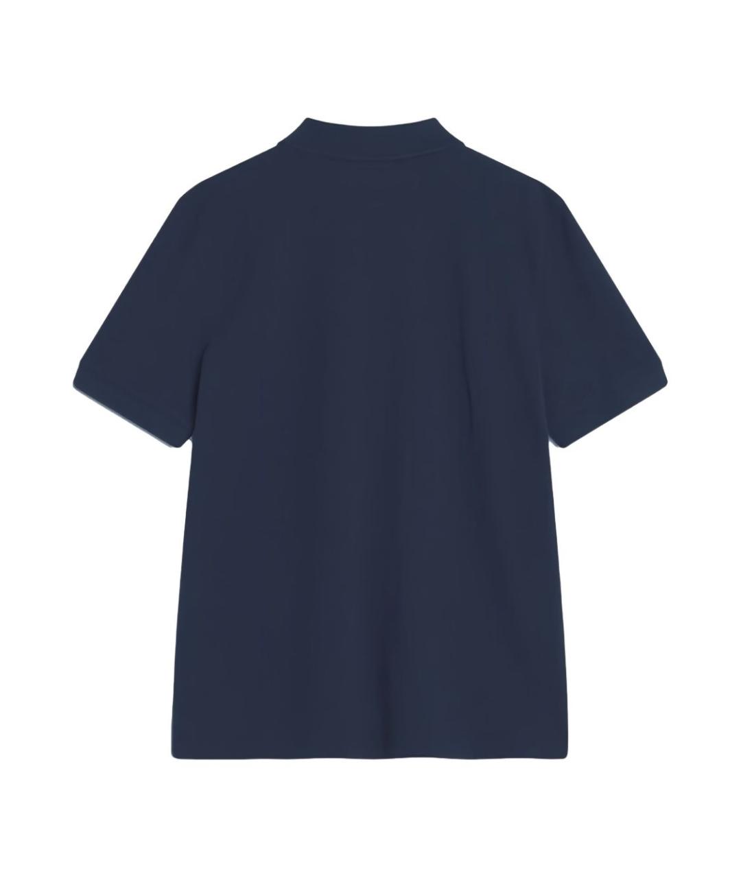 MAISON KITSUNE Синее хлопковое поло с коротким рукавом, фото 3