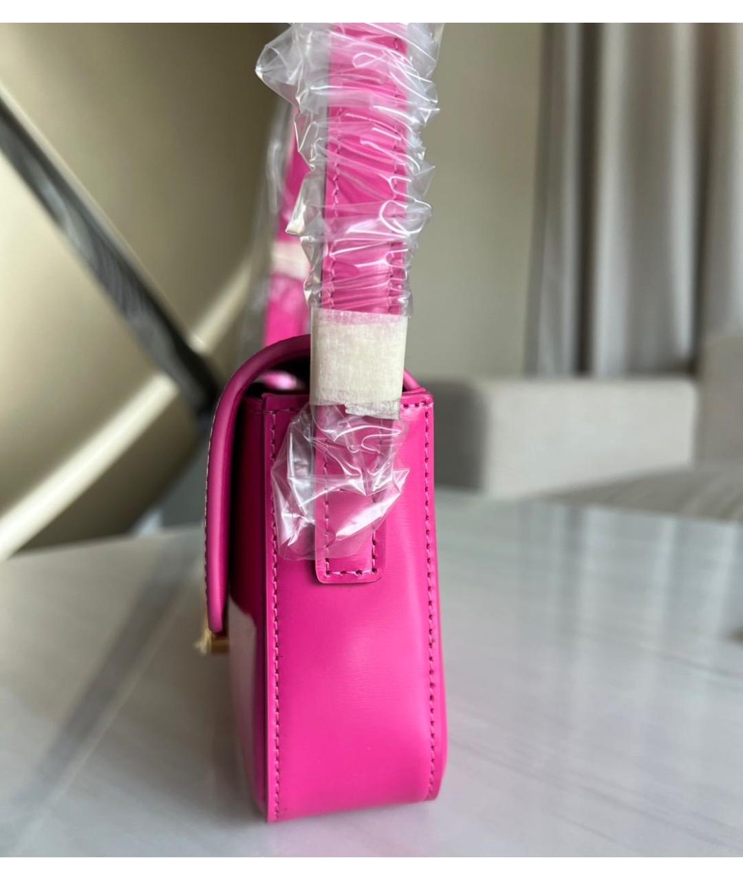 CELINE Фуксия кожаная сумка через плечо, фото 4