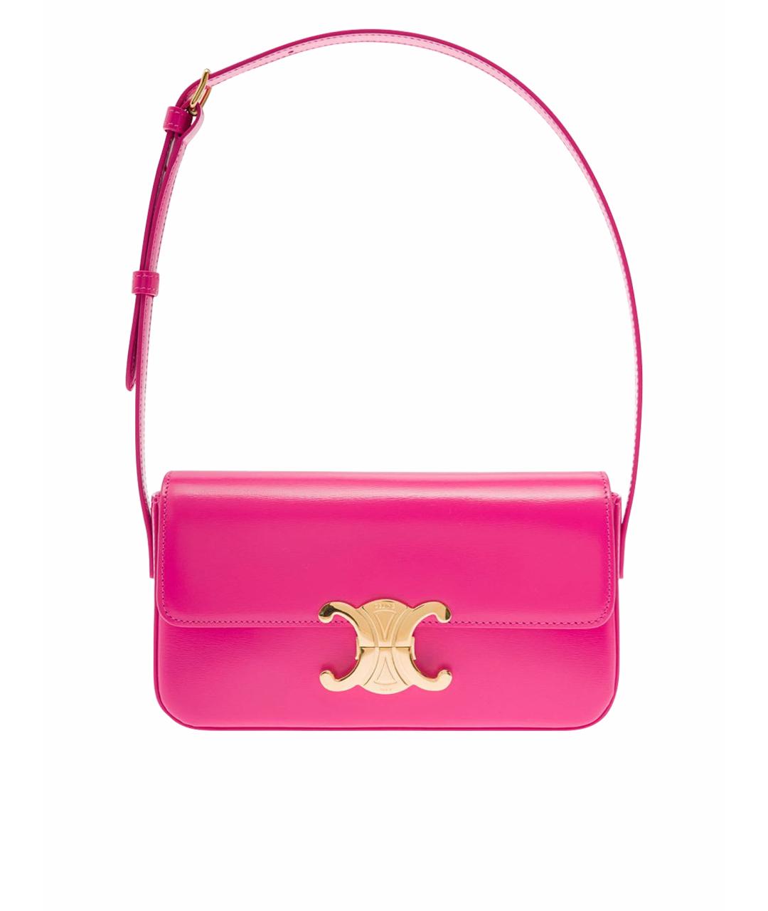 CELINE Фуксия кожаная сумка через плечо, фото 1