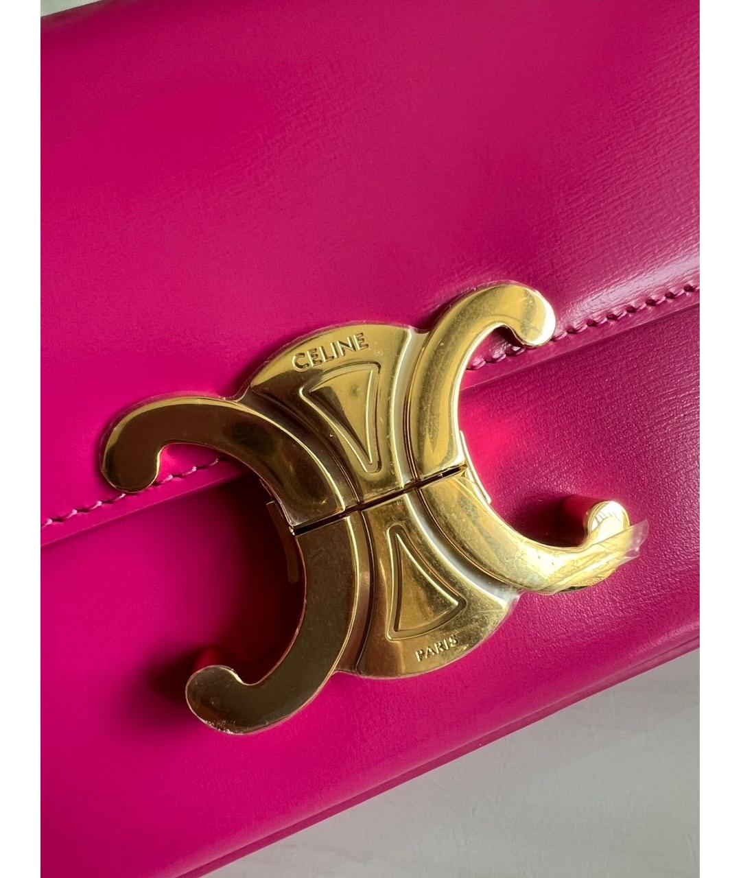 CELINE Фуксия кожаная сумка через плечо, фото 6