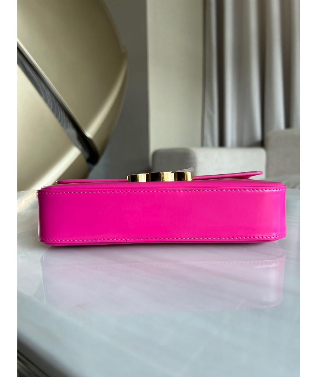 CELINE Фуксия кожаная сумка через плечо, фото 5