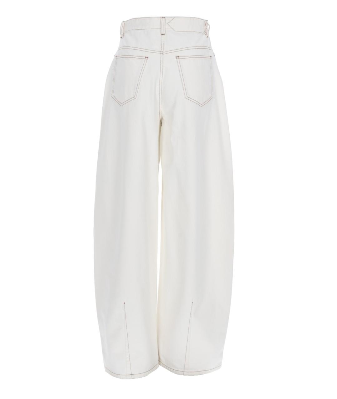 JACQUEMUS Белые хлопковые прямые джинсы, фото 2