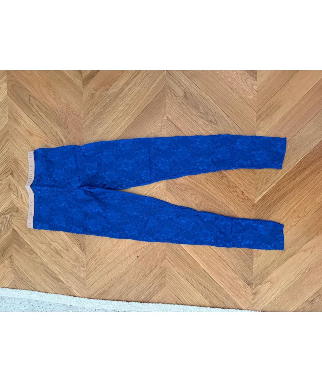 GUCCI Синие кружевные леггинсы и велосипедки, фото 3