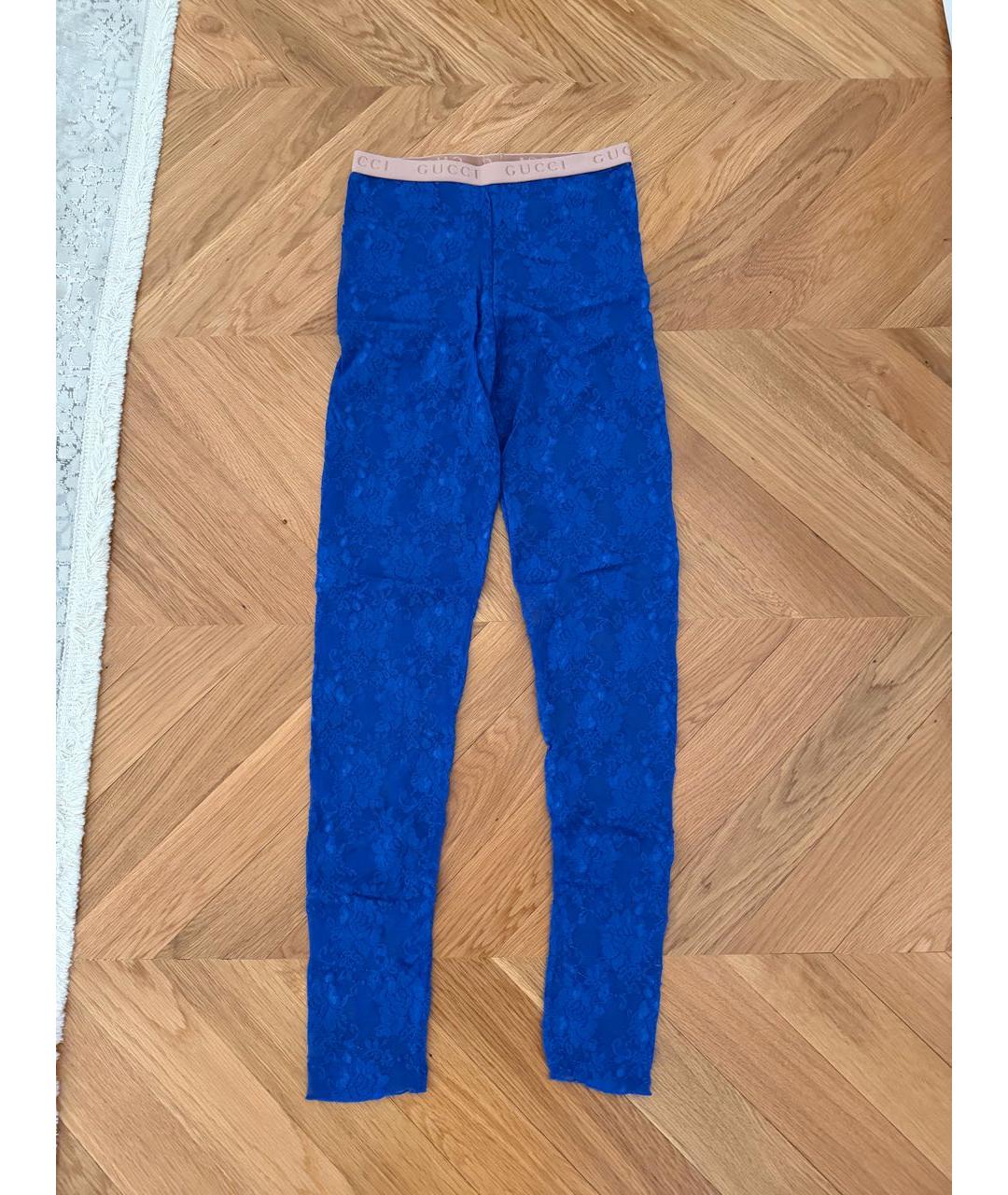 GUCCI Синие кружевные леггинсы и велосипедки, фото 4