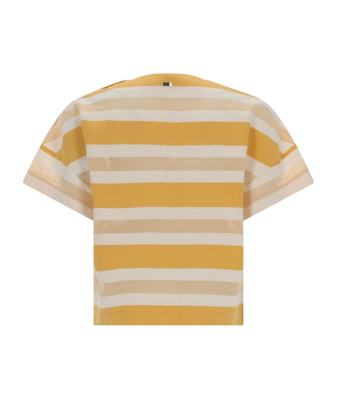 HERNO Желтая хлопковая футболка, фото 2