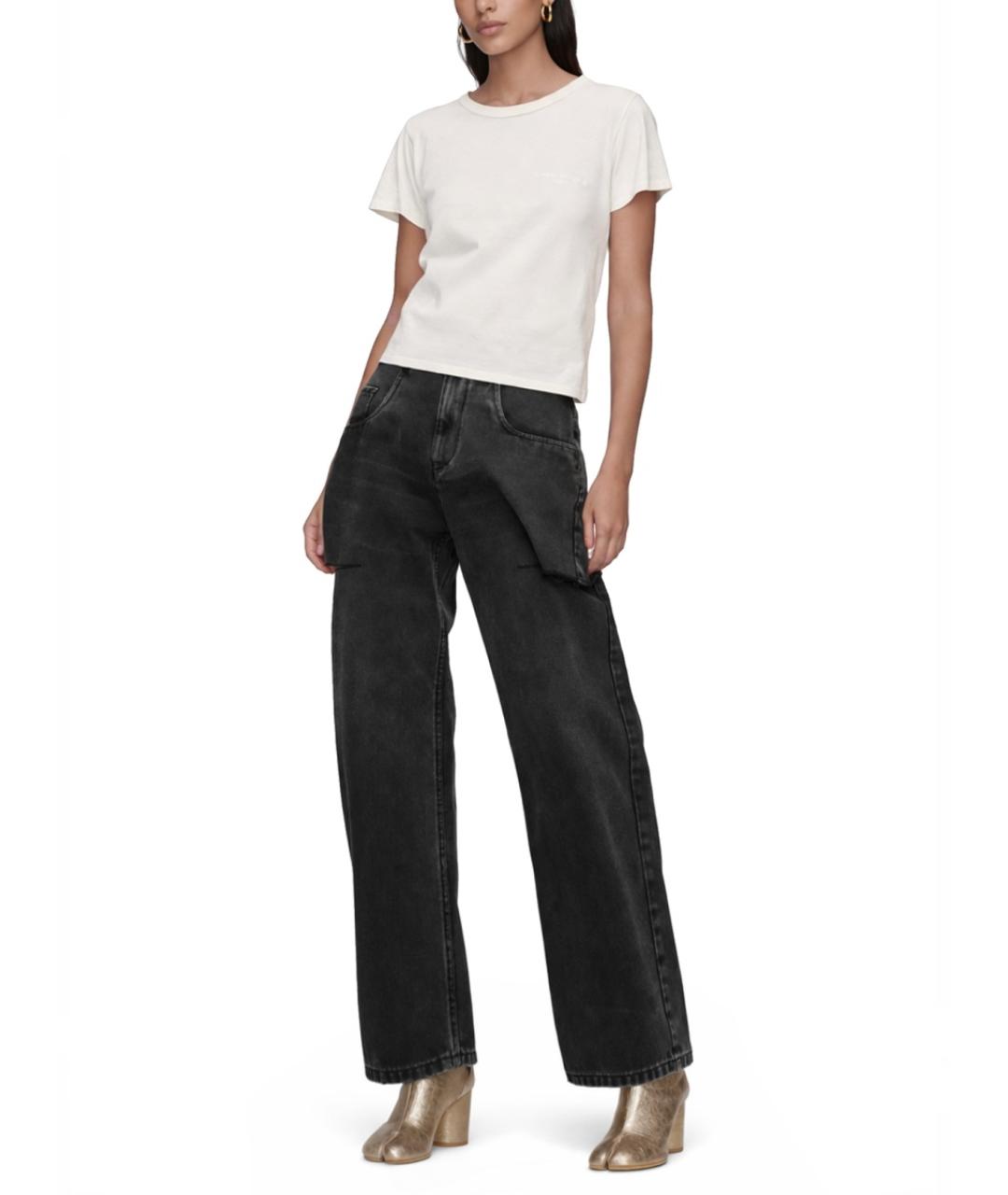 MAISON MARGIELA Черные хлопковые прямые джинсы, фото 2