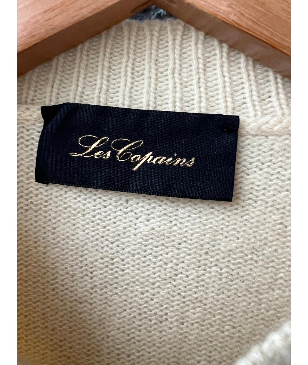 LES COPAINS Бежевый шерстяной джемпер / свитер, фото 2