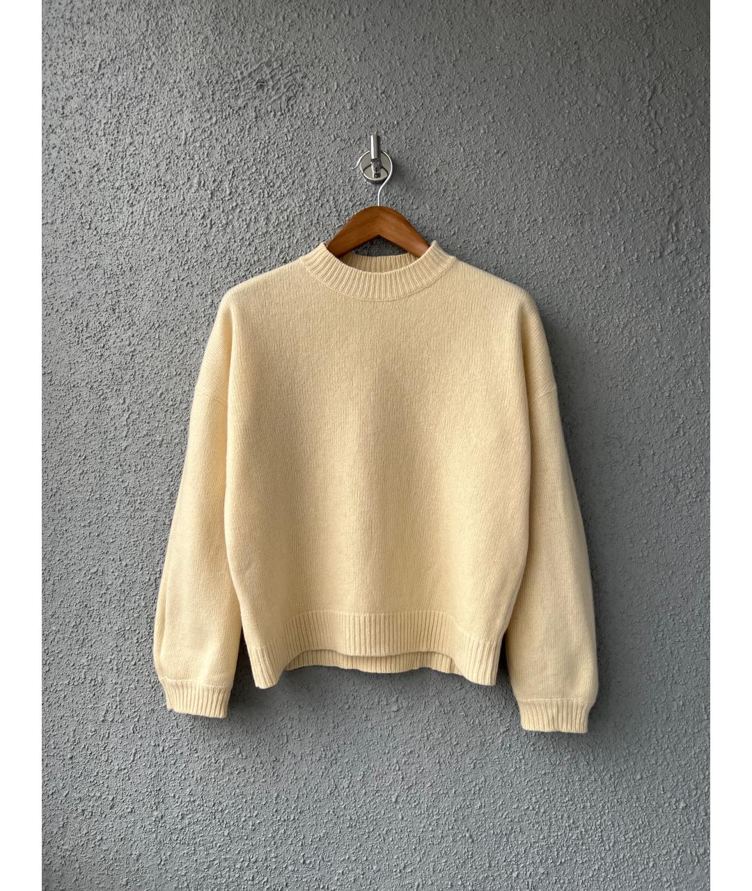 LES COPAINS Бежевый шерстяной джемпер / свитер, фото 3