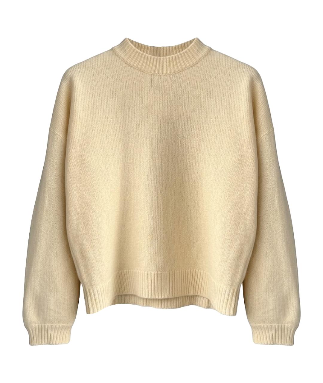 LES COPAINS Бежевый шерстяной джемпер / свитер, фото 1