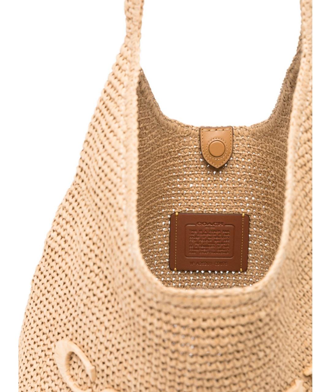 COACH Бежевая пелетеная сумка тоут, фото 2