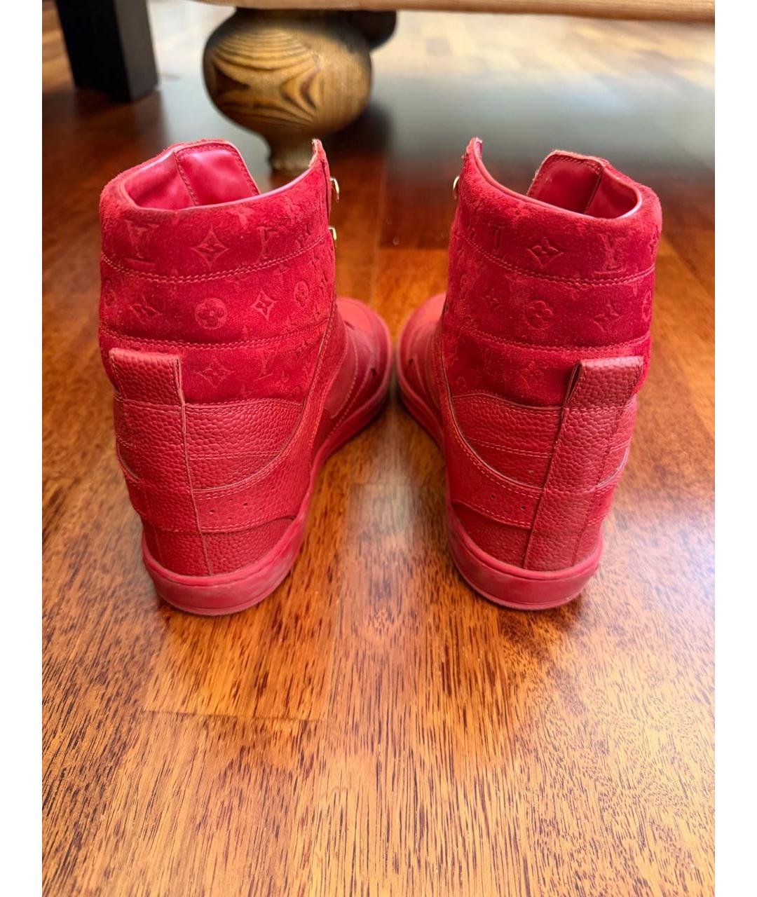 LOUIS VUITTON Красные кожаные кеды, фото 4