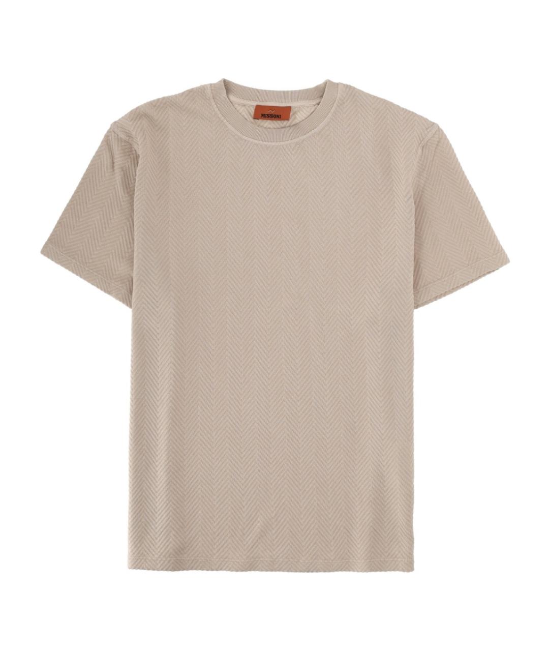 MISSONI Бежевая хлопковая футболка, фото 1