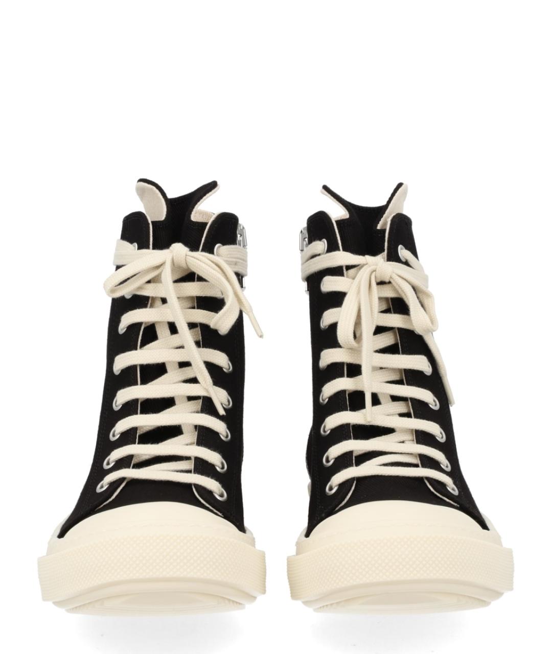 RICK OWENS DRKSHDW Черные текстильные кеды, фото 3