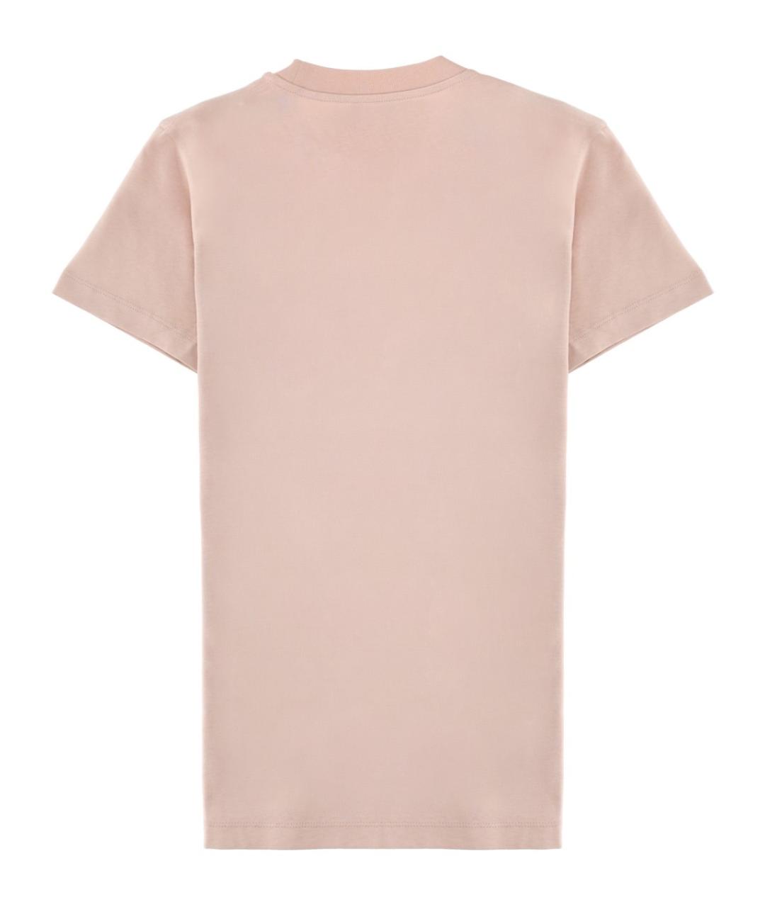 MONCLER Розовая хлопковая футболка, фото 2