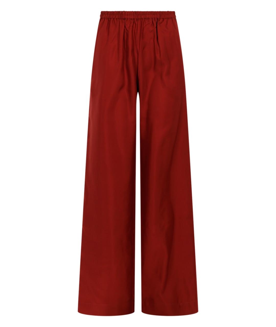 LOULOU STUDIO Красные шелковые прямые брюки, фото 1