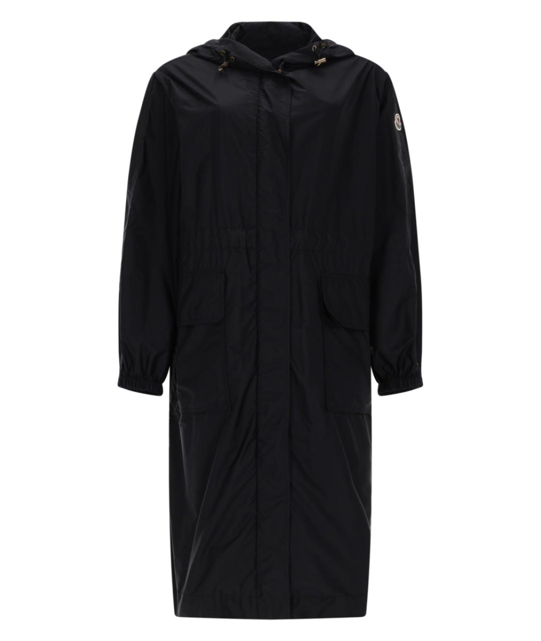 MONCLER Черное полиамидовое пальто, фото 1