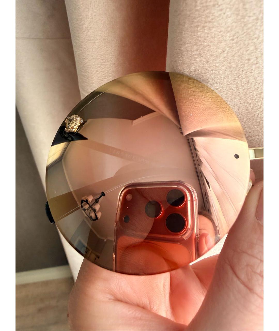 VERSACE Золотые пластиковые солнцезащитные очки, фото 3