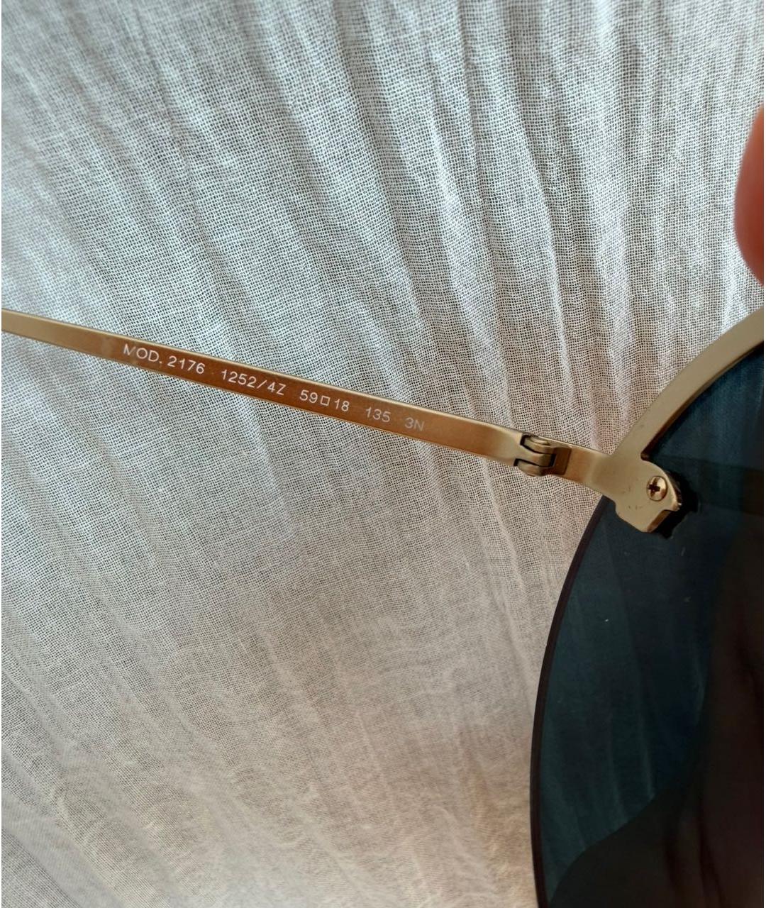 VERSACE Золотые пластиковые солнцезащитные очки, фото 7