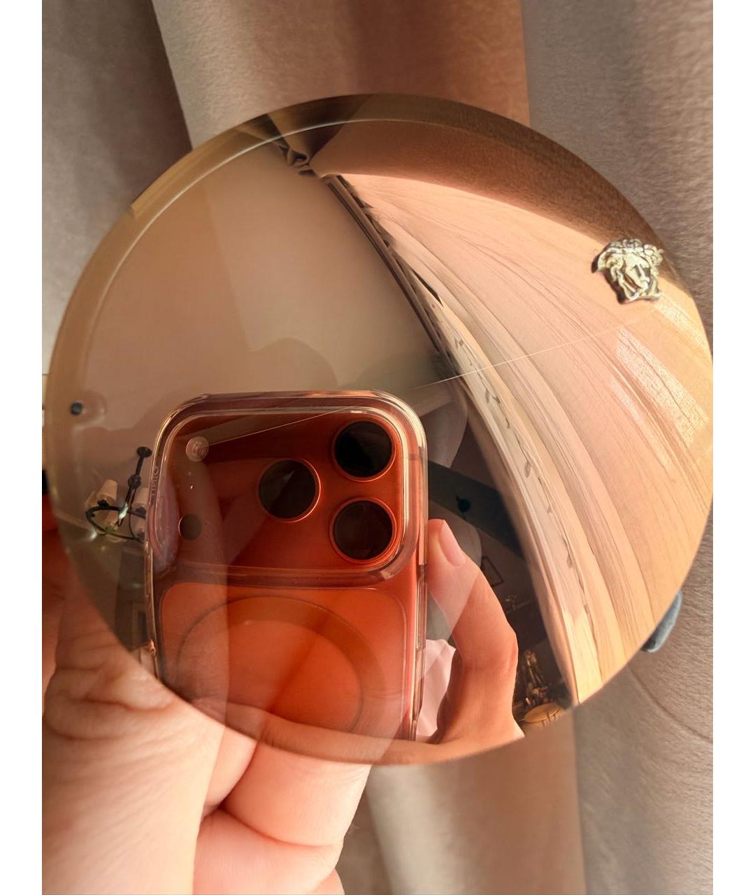 VERSACE Золотые пластиковые солнцезащитные очки, фото 4