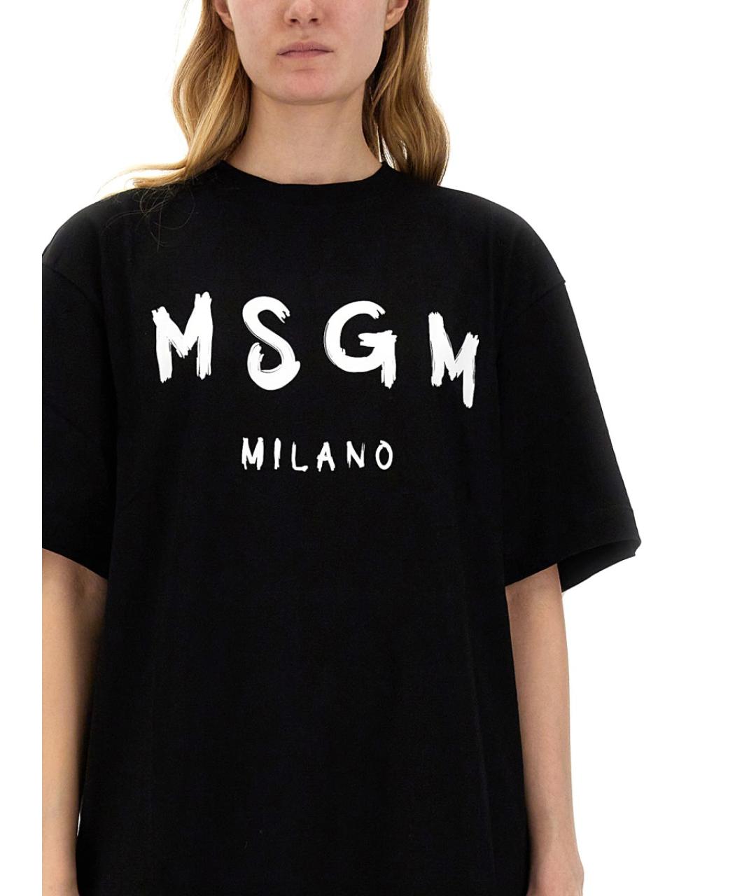 MSGM Черное хлопковое повседневное платье, фото 4