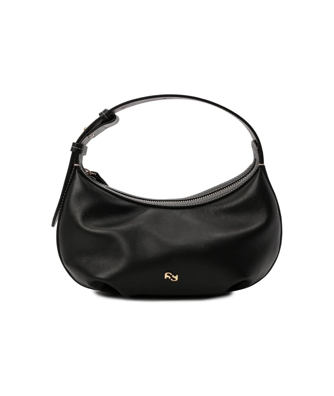 YUZEFI Черная кожаная сумка с короткими ручками, фото 6