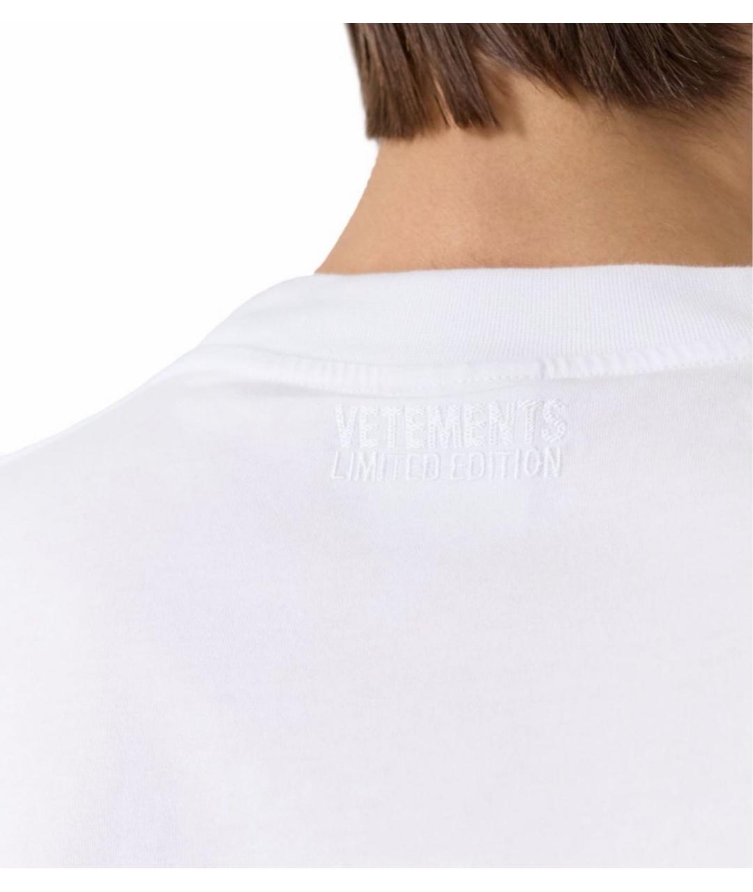 VETEMENTS Белая хлопковая футболка, фото 3