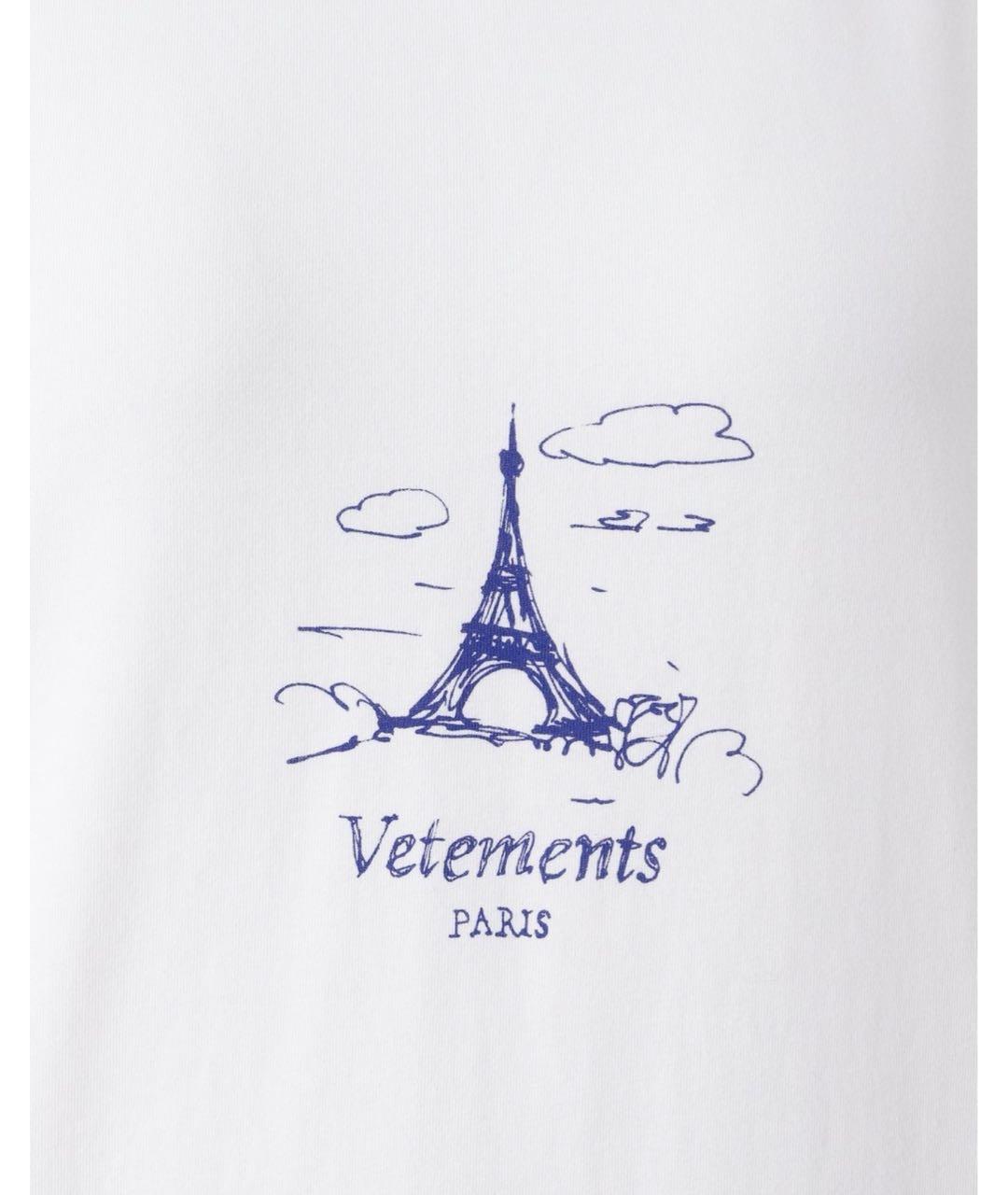 VETEMENTS Белая хлопковая футболка, фото 4