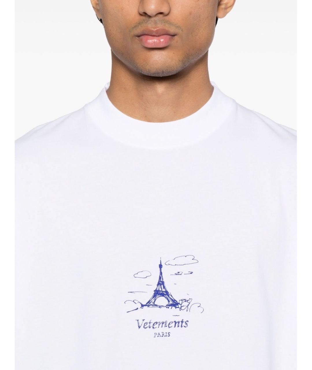 VETEMENTS Белая хлопковая футболка, фото 7