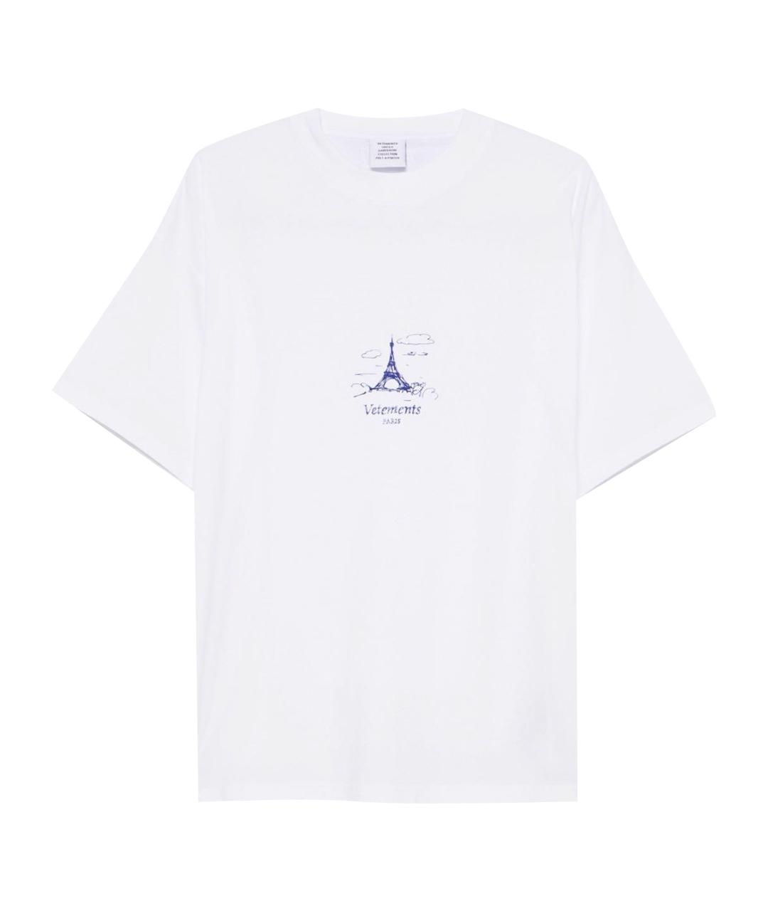 VETEMENTS Белая хлопковая футболка, фото 1