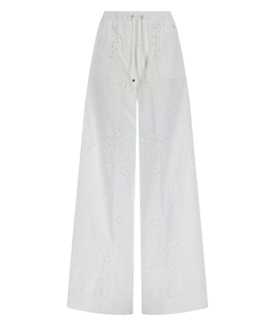 HERNO Белые хлопковые прямые брюки, фото 1