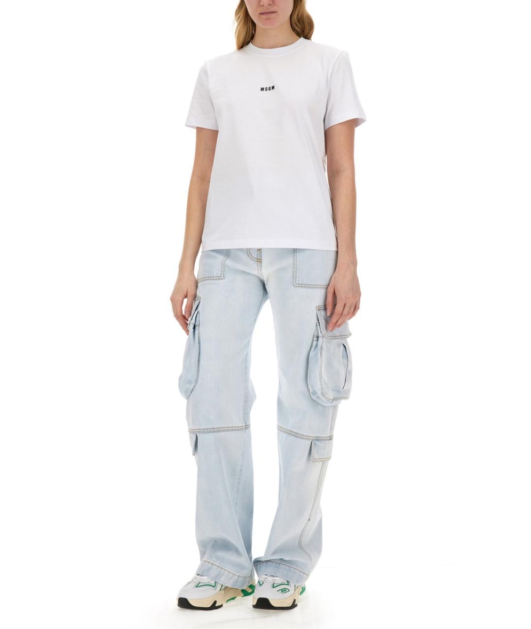 MSGM Белая хлопковая футболка, фото 4