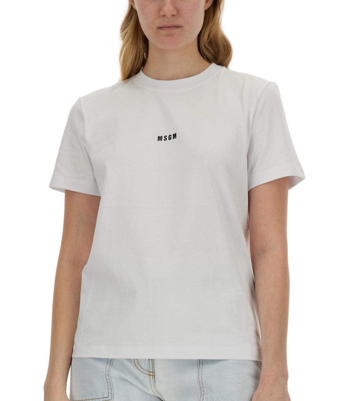 MSGM Белая хлопковая футболка, фото 3