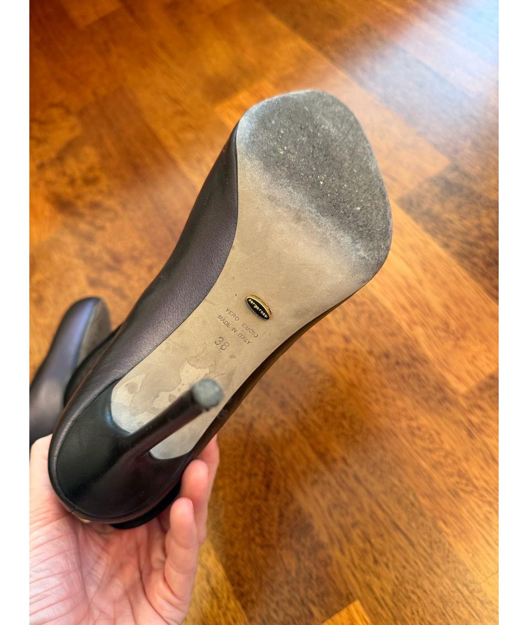 SERGIO ROSSI Черные кожаные туфли, фото 6