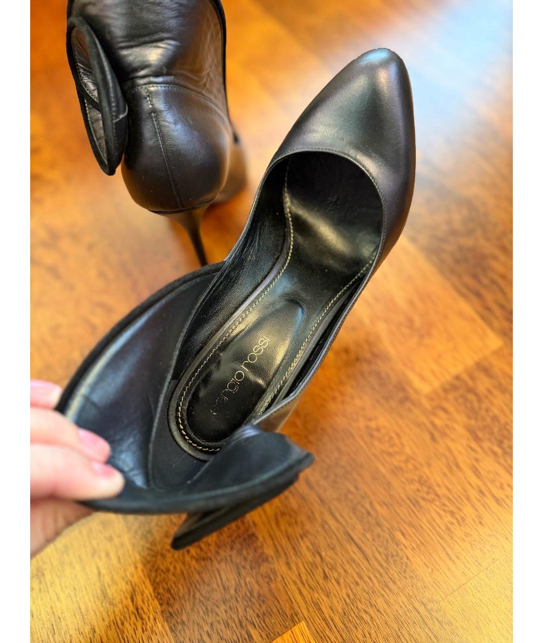 SERGIO ROSSI Черные кожаные туфли, фото 5