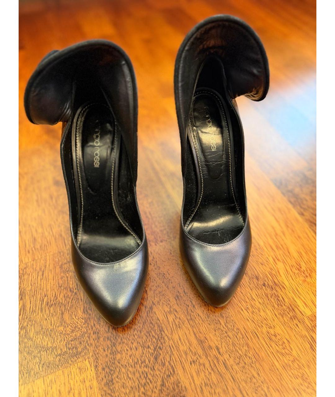 SERGIO ROSSI Черные кожаные туфли, фото 3