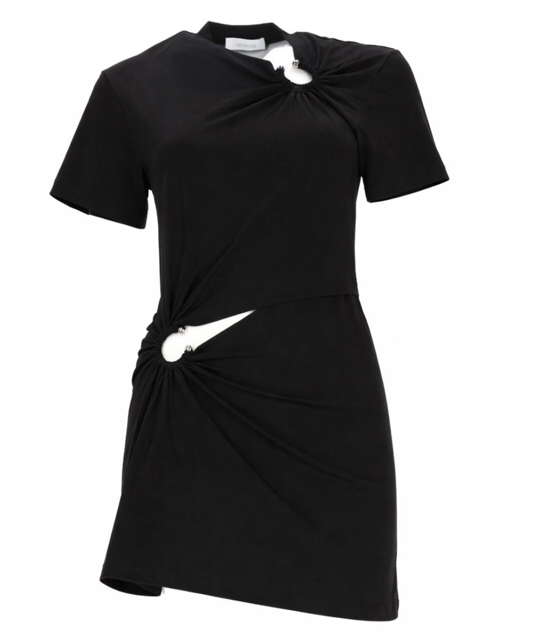 PACO RABANNE Черное хлопковое повседневное платье, фото 1
