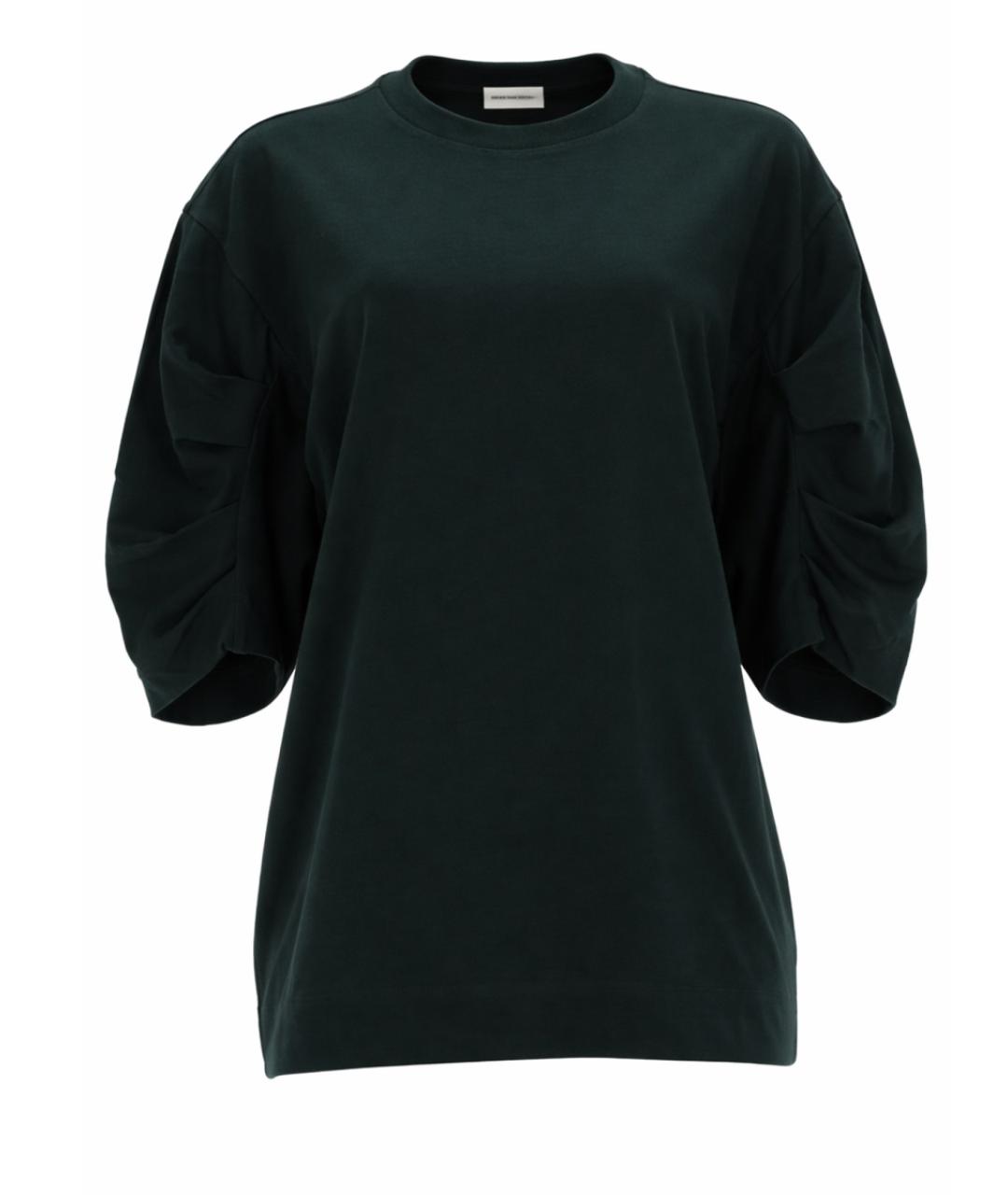 DRIES VAN NOTEN Зеленая хлопковая футболка, фото 1