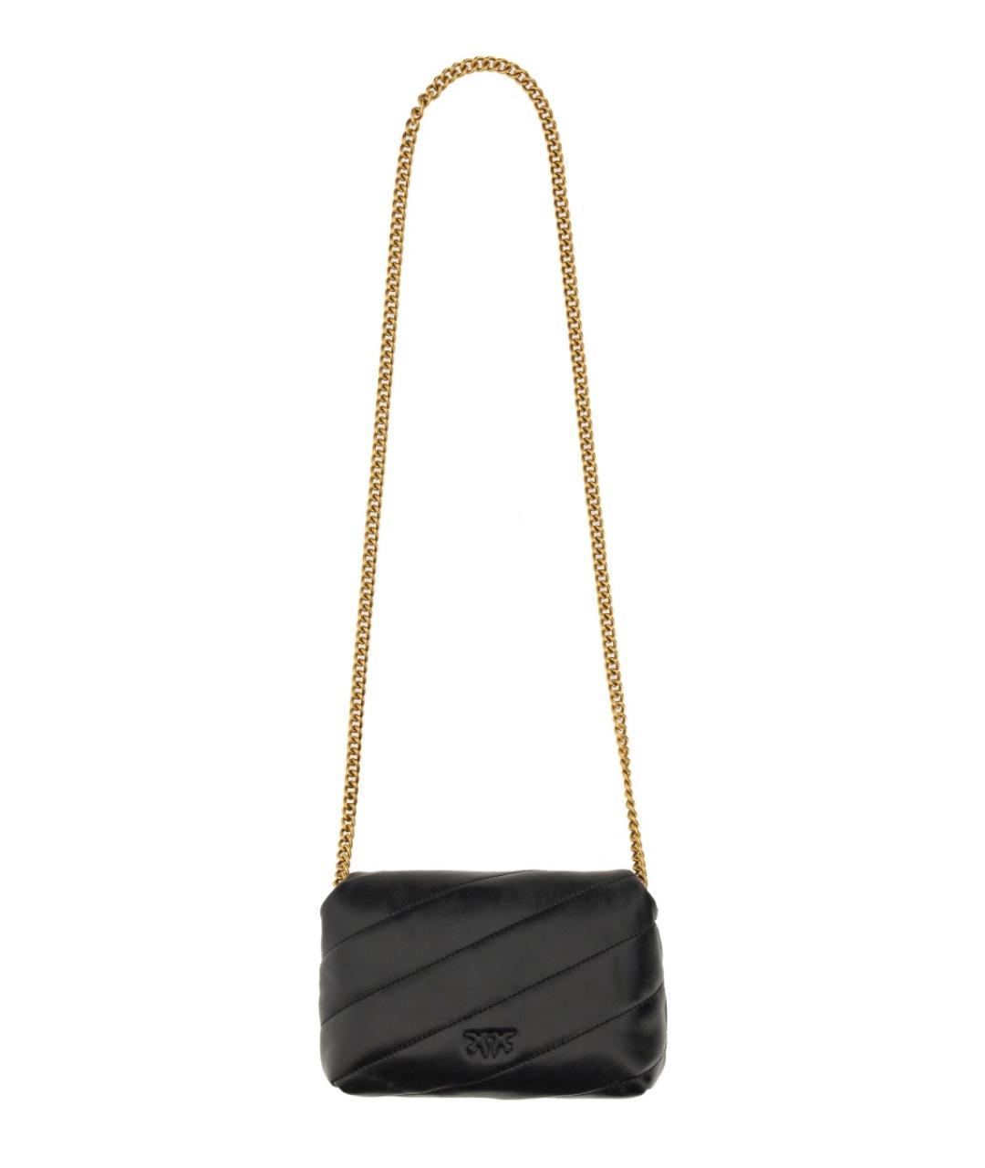 PINKO Черная кожаная сумка через плечо, фото 4