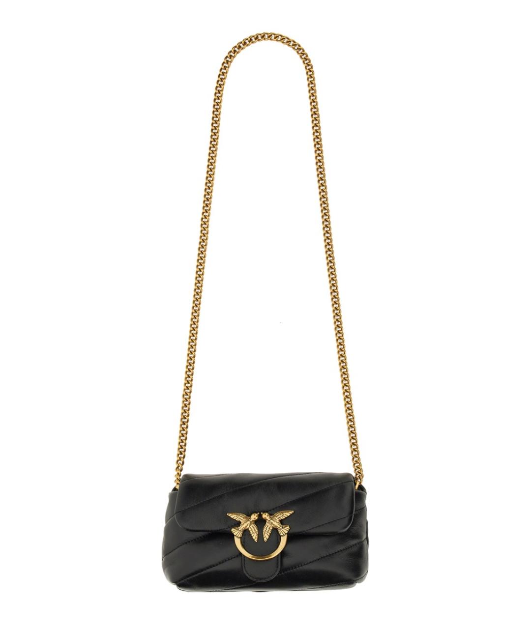 PINKO Черная кожаная сумка через плечо, фото 2