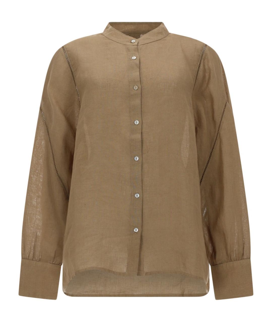 120% LINO Бежевая льняная рубашка, фото 1